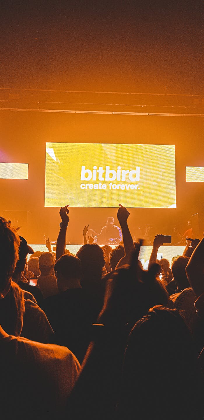 Crowd enjoying a high-energy live performance at a nightclub in Amsterdam.
